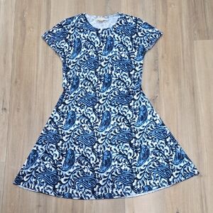 Michael Kors Blue and White Patterned Dress